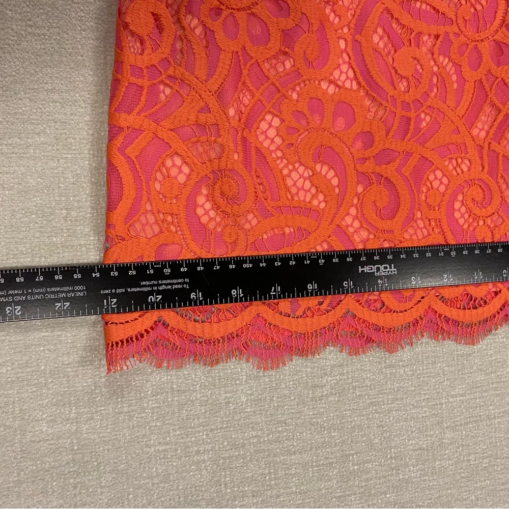 🪸 8 Lilly Pulitzer Rosaline Dress Lace Lined V Neck Pink and Orange Coral - Picture 8 of 11